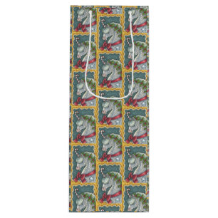 CANDY CANE CHRISTMAS UNICORN, HORSE WINE GIFT BAG