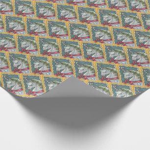 CANDY CANE CHRISTMAS UNICORN, HORSE WRAPPING PAPER
