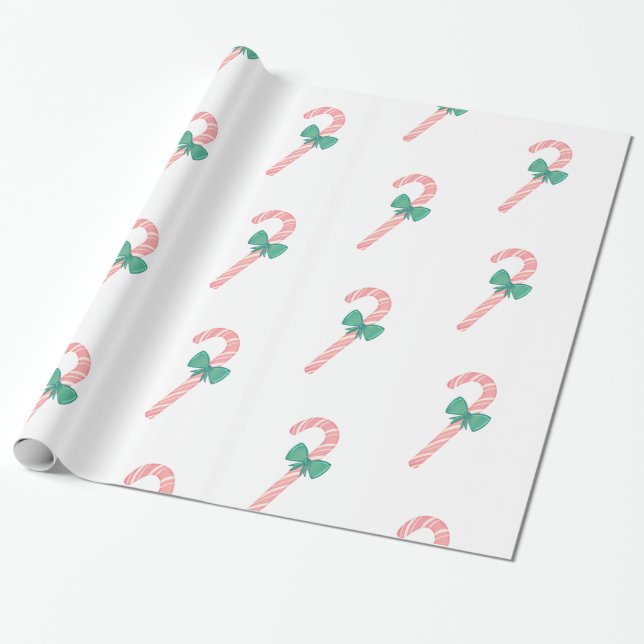 Candy Cane Christmas Wrapping Paper (Unrolled)