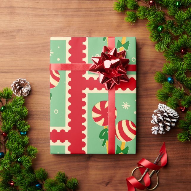 Candy Cane Christmas Wrapping Paper (Holiday Gift)