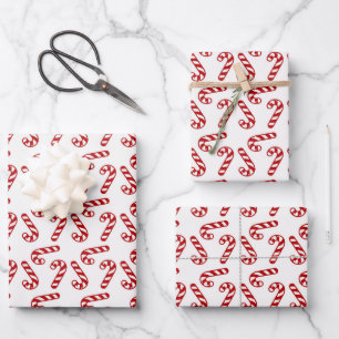 Candy Cane Christmas Wrapping Paper Sheet