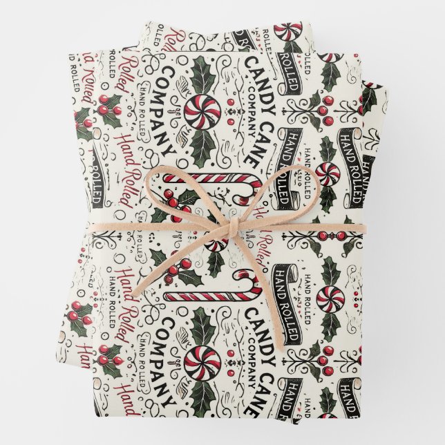 Candy Cane Co.  Wrapping Paper Sheet (In situ)