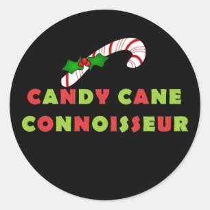 Candy Cane Connoisseur Funny Holiday Classic Round Sticker