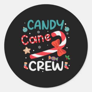 Candy Cane Crew Christmas Candy Cane Lover Xmas Pa Classic Round Sticker