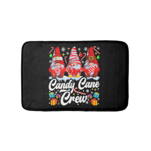 Candy Cane Crew Christmas Candy Lover Gnome Bath Mat