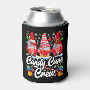 Candy Cane Crew Christmas Candy Lover Gnome Can Cooler