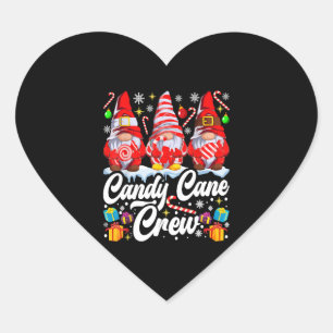 Candy Cane Crew Christmas Candy Lover Gnome Heart Sticker