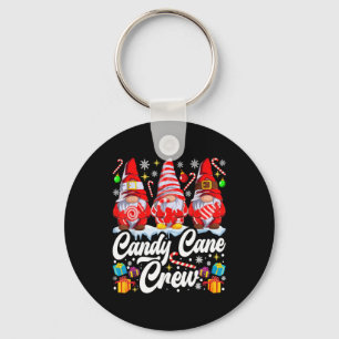 Candy Cane Crew Christmas Candy Lover Gnome Key Ring