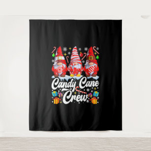 Candy Cane Crew Christmas Candy Lover Gnome Tapestry