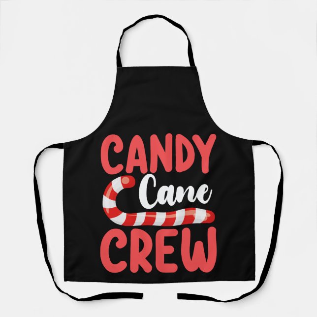Candy Cane Crew Christmas Family Holiday Pyjamas Apron (Front)