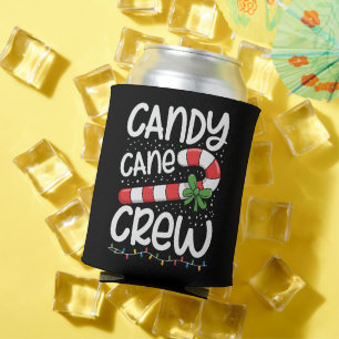 Candy Cane Crew Christmas Family Xmas Holiday Can Cooler