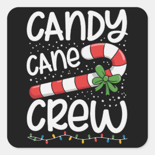 Candy Cane Crew Christmas Family Xmas Holiday  Square Sticker