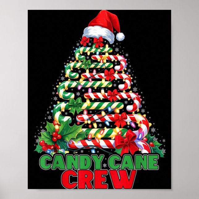 Candy Cane Crew Christmas Funny Xmas Matching Fami Poster (Front)