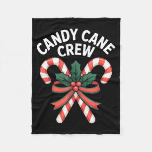 Candy Cane Crew Christmas Girls Boys Kids Adult Ho Fleece Blanket