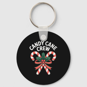 Candy Cane Crew Christmas Girls Boys Kids Adult Ho Key Ring
