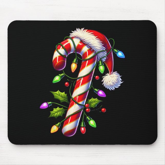 Candy Cane Crew Christmas Light Family Xmas Santa  Mouse Mat (Front)