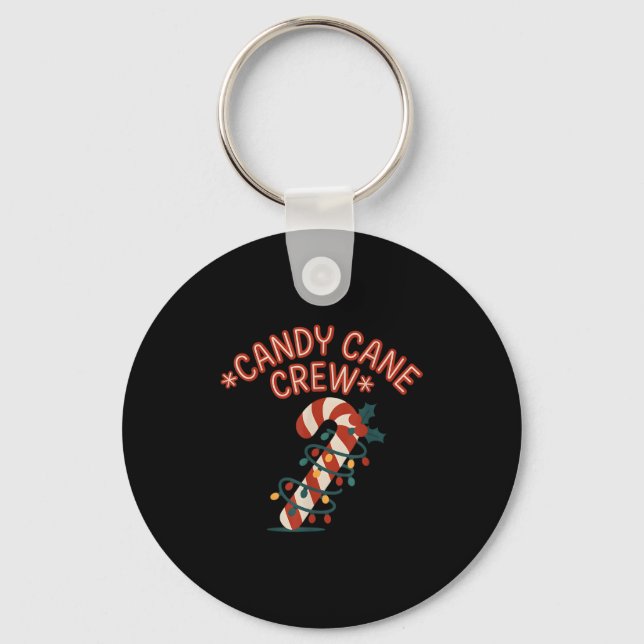 Candy Cane Crew Christmas Lights Family Kids Boys  Key Ring (Front)