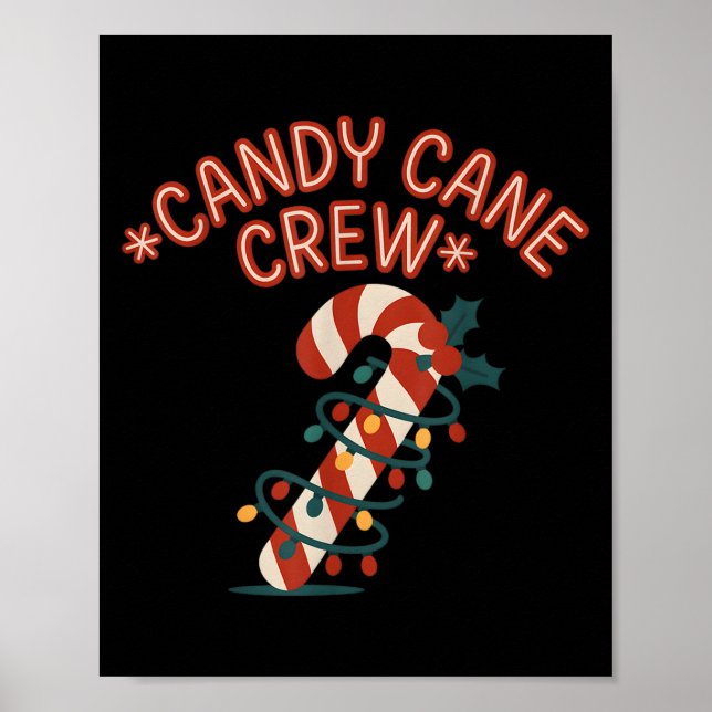 Candy Cane Crew Christmas Lights Family Kids Boys  Poster (Front)