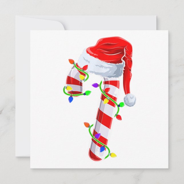Candy Cane Crew Christmas Lights Family Matching X Invitation (Front)