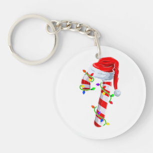 Candy Cane Crew Christmas Lights Family Matching X Key Ring
