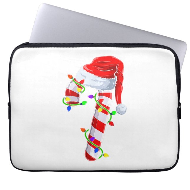 Candy Cane Crew Christmas Lights Family Matching X Laptop Sleeve (Front)