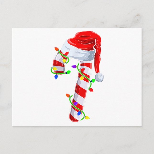 Candy Cane Crew Christmas Lights Family Matching X Postcard (Front)