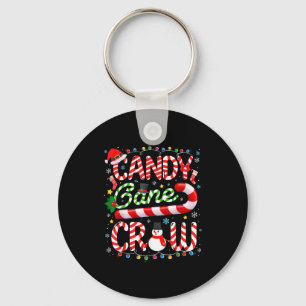 Candy Cane Crew Christmas Pajamas Adult Men Women Key Ring