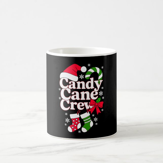 Candy Cane Crew Christmas Santa Hat Snowflake Coffee Mug (Center)
