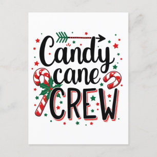 Candy cane crew Christmas snack Matching Cousins Postcard
