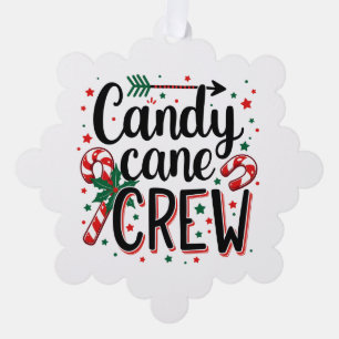 Candy cane crew Christmas snack Matching Cousins Tree Decoration Card