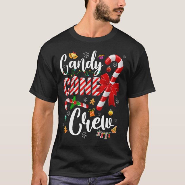 Candy Cane Crew Christmas Sweet Candy Light T-Shirt (Front)