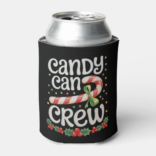 Candy Cane Crew Christmas Xmas Family Holiday Can Cooler (Can Front)