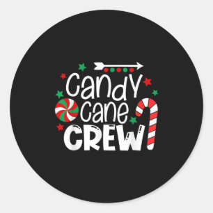 Candy Cane Crew Christmas Xmas Love Candy Boys Gir Classic Round Sticker
