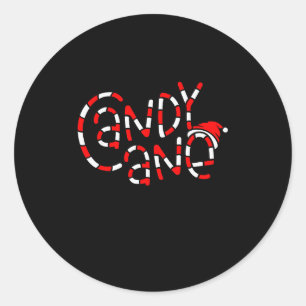 Candy Cane Crew Christmas Xmas Love Candy Boys Gir Classic Round Sticker