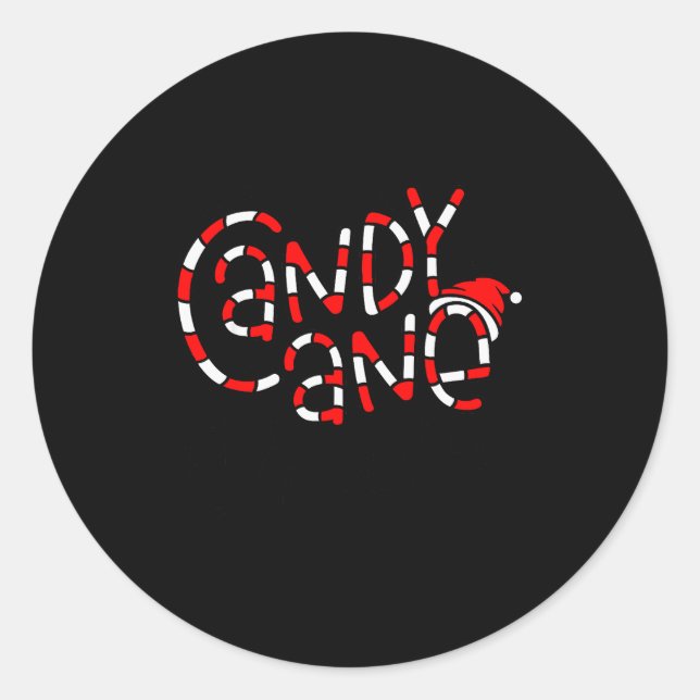 Candy Cane Crew Christmas Xmas Love Candy Boys Gir Classic Round Sticker (Front)