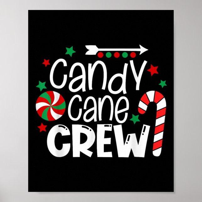 Candy Cane Crew Christmas Xmas Love Candy Boys Gir Poster (Front)