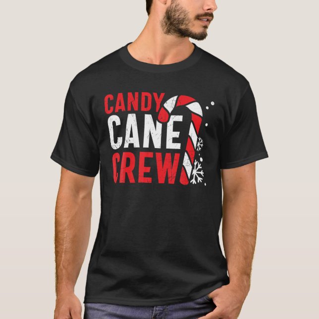 Candy Cane Crew Cute Christmas Matching Family T-Shirt (Front)