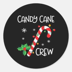 Candy Cane Crew Fun Christmas Candy Lover X-mas Classic Round Sticker