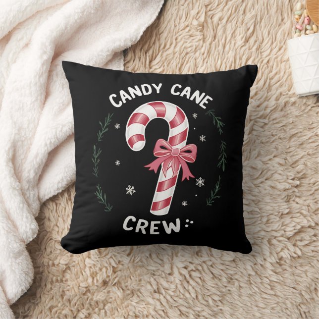 Candy Cane Crew Funny Christmas Candy Lover Xmas Cushion (Blanket)
