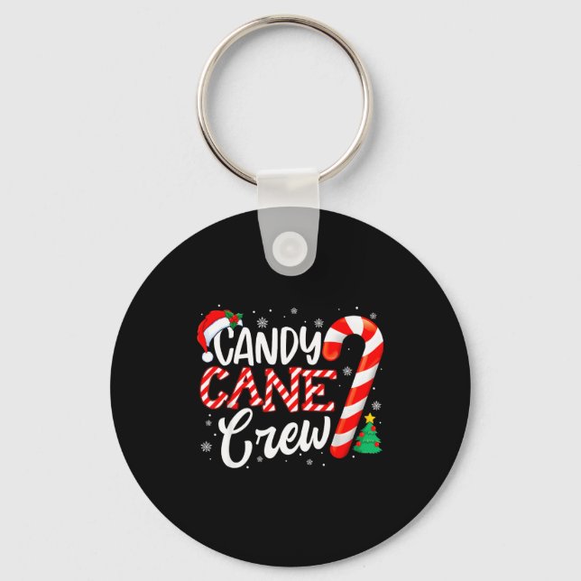 Candy Cane Crew Funny Christmas Candy Lover Xmas  Key Ring (Front)