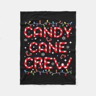 Candy Cane Crew Funny Christmas Candy Lover Xmas P Fleece Blanket