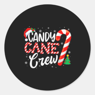 Candy Cane Crew Funny Xmas Christmas Pajamas Men W Classic Round Sticker