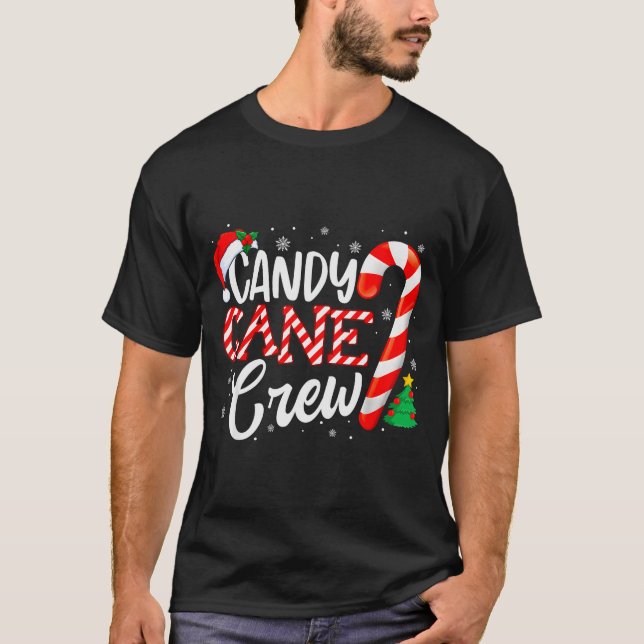 Candy Cane Crew Funny Xmas Christmas Pajamas Men W T-Shirt (Front)