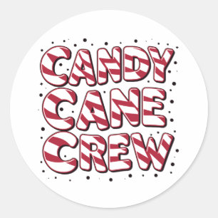 Candy Cane Crew Lover Christmas Xmas Pajama Classic Round Sticker