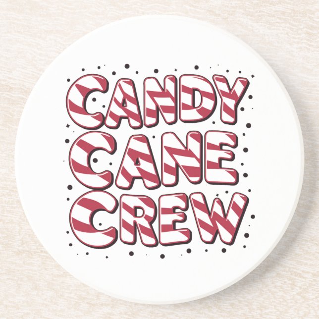 Candy Cane Crew Lover Christmas Xmas Pajama Coaster (Front)