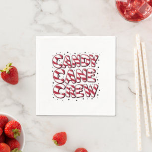 Candy Cane Crew Lover Christmas Xmas Pajama Napkin