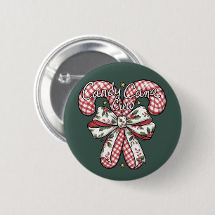 Candy Cane Crew Preppy Christmas Holiday 6 Cm Round Badge