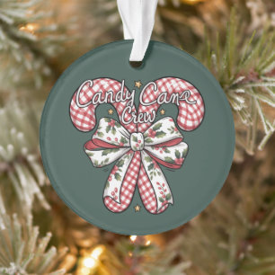 Candy Cane Crew Preppy Christmas Holiday  Ornament