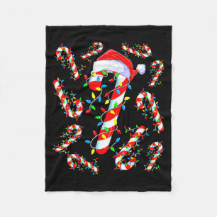 Candy Cane Crew Red And White Santa Funny Christma Fleece Blanket
