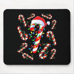 Candy Cane Crew Red And White Santa Funny Christma Mouse Mat